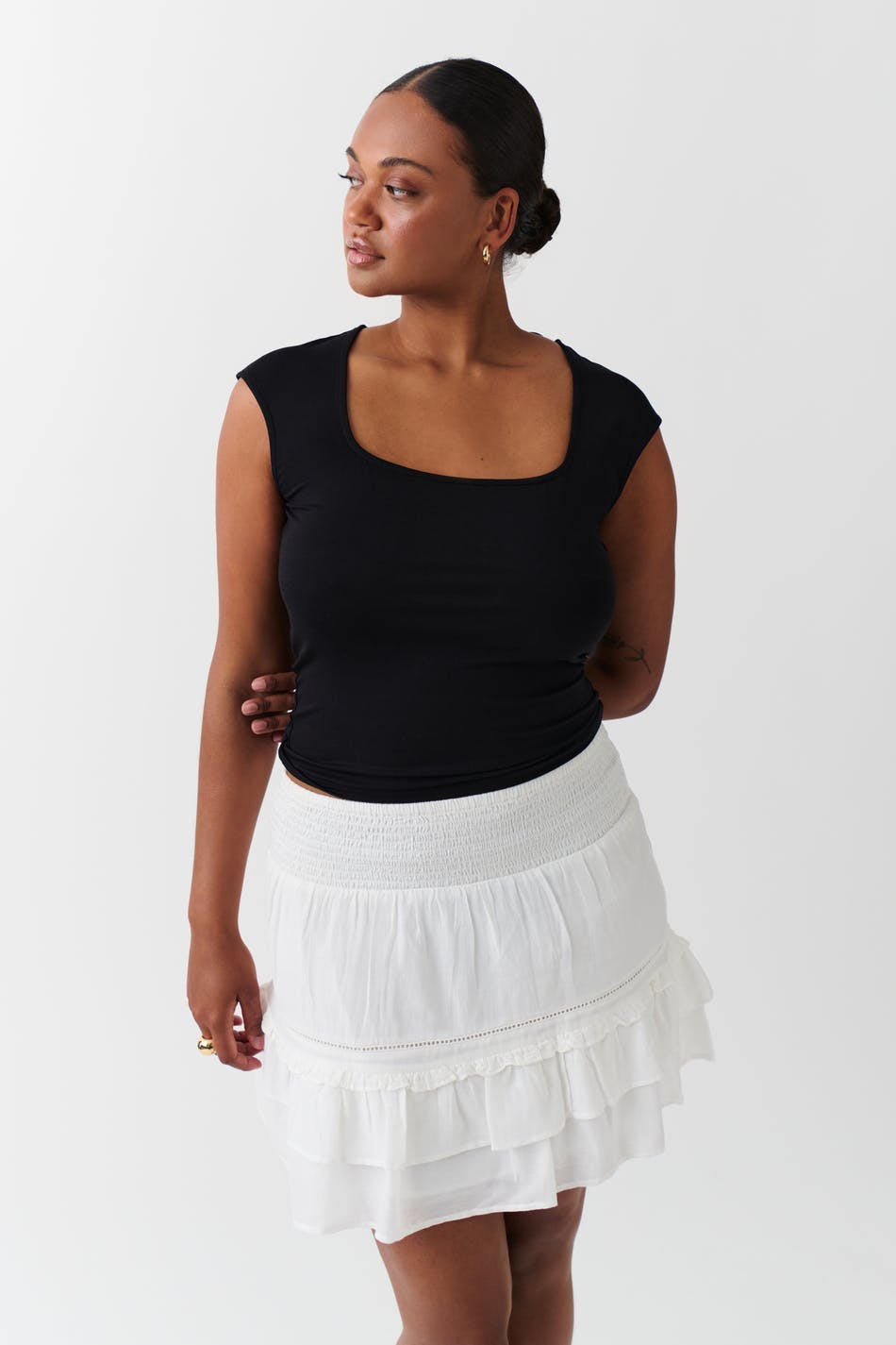 boho skirt - Blanc