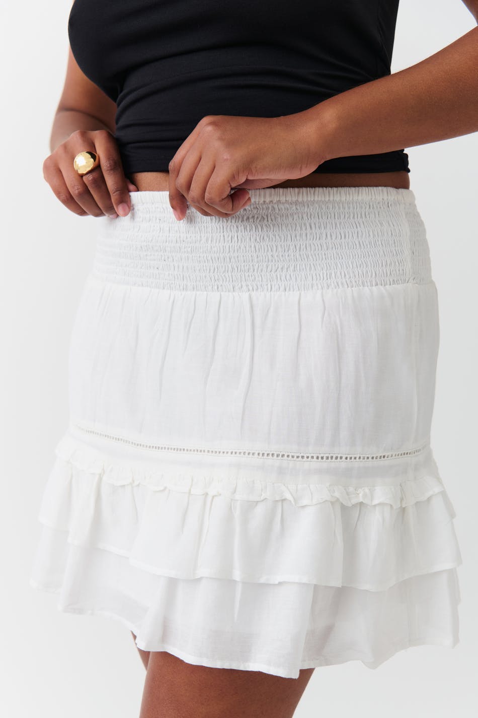 boho skirt - Blanc