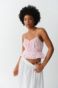 Gauze top - Pink garden