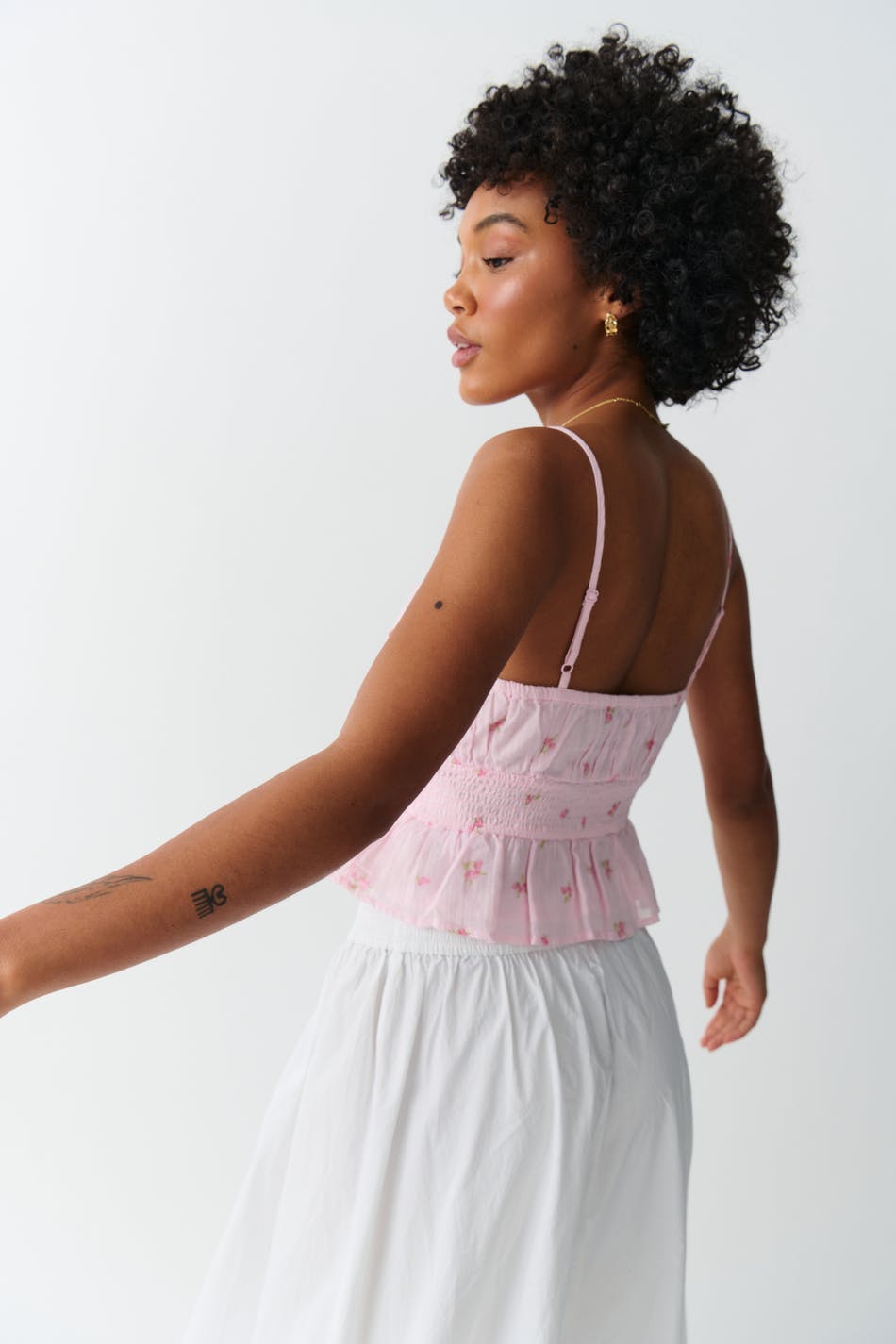 Gauze top - Pink garden