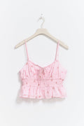 Gauze top - Pink garden