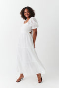 puff sleeve dress - Blanc