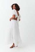 puff sleeve dress - Blanc