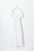 puff sleeve dress - Blanc