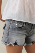 denim shorts - Gris
