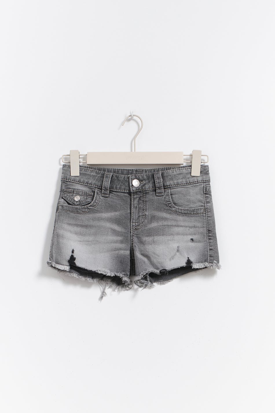 denim shorts - Gris