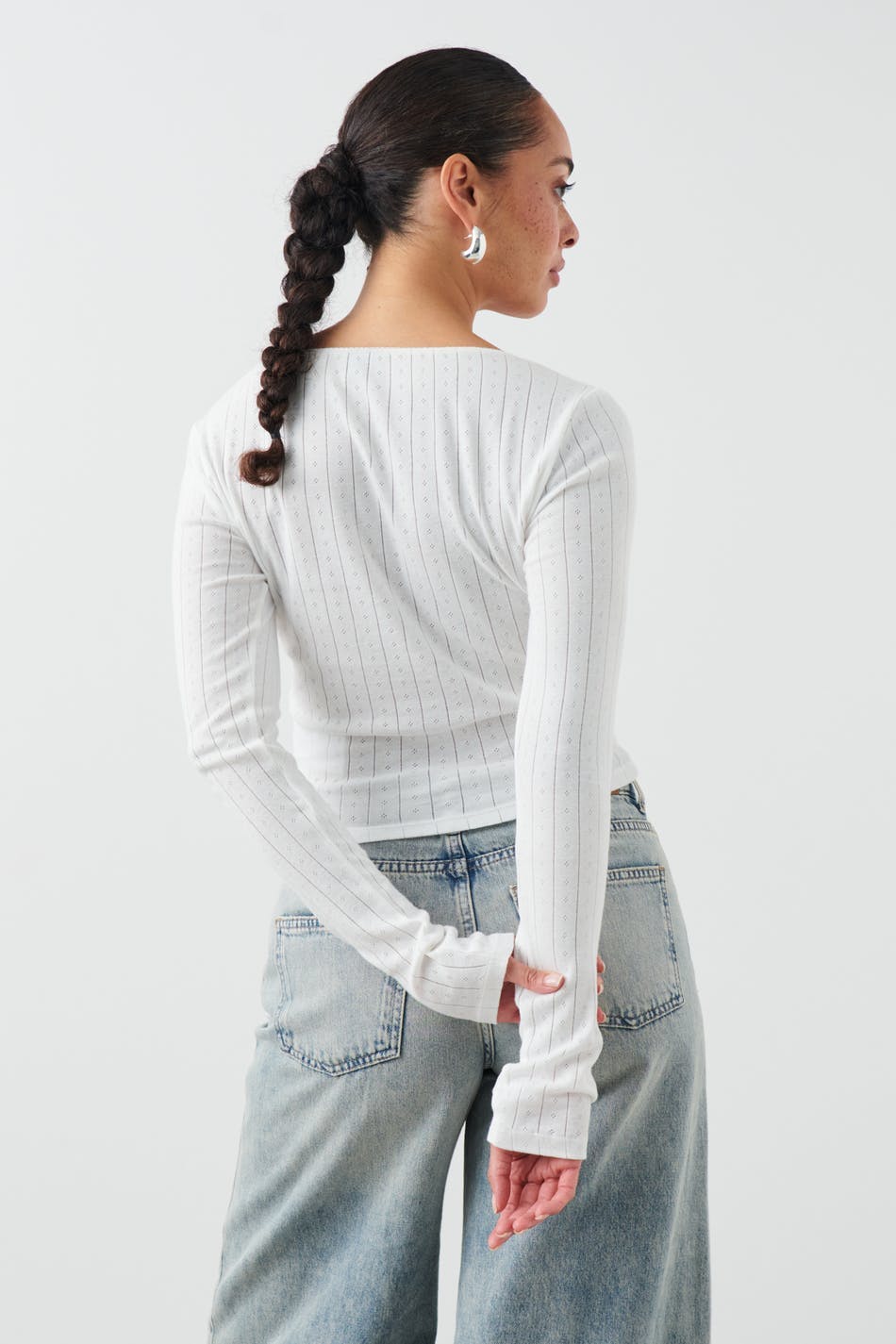 Pointelle bow top - Blanc cassé
