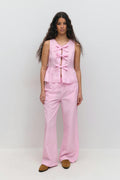 Cotton poplin trousers - Blue/stripe