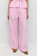 Cotton poplin trousers - Blue/stripe