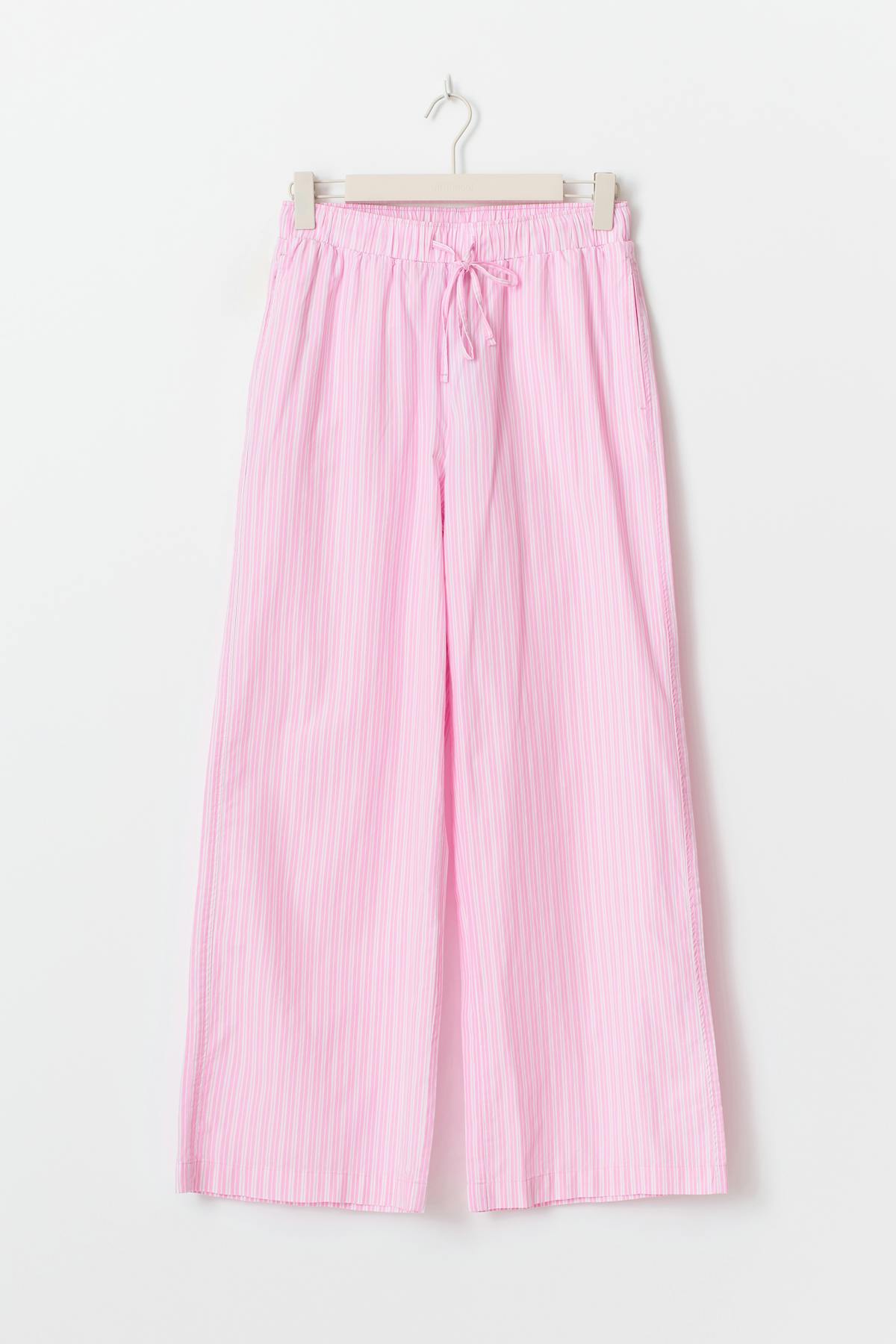 Cotton poplin trousers - Pink stripe