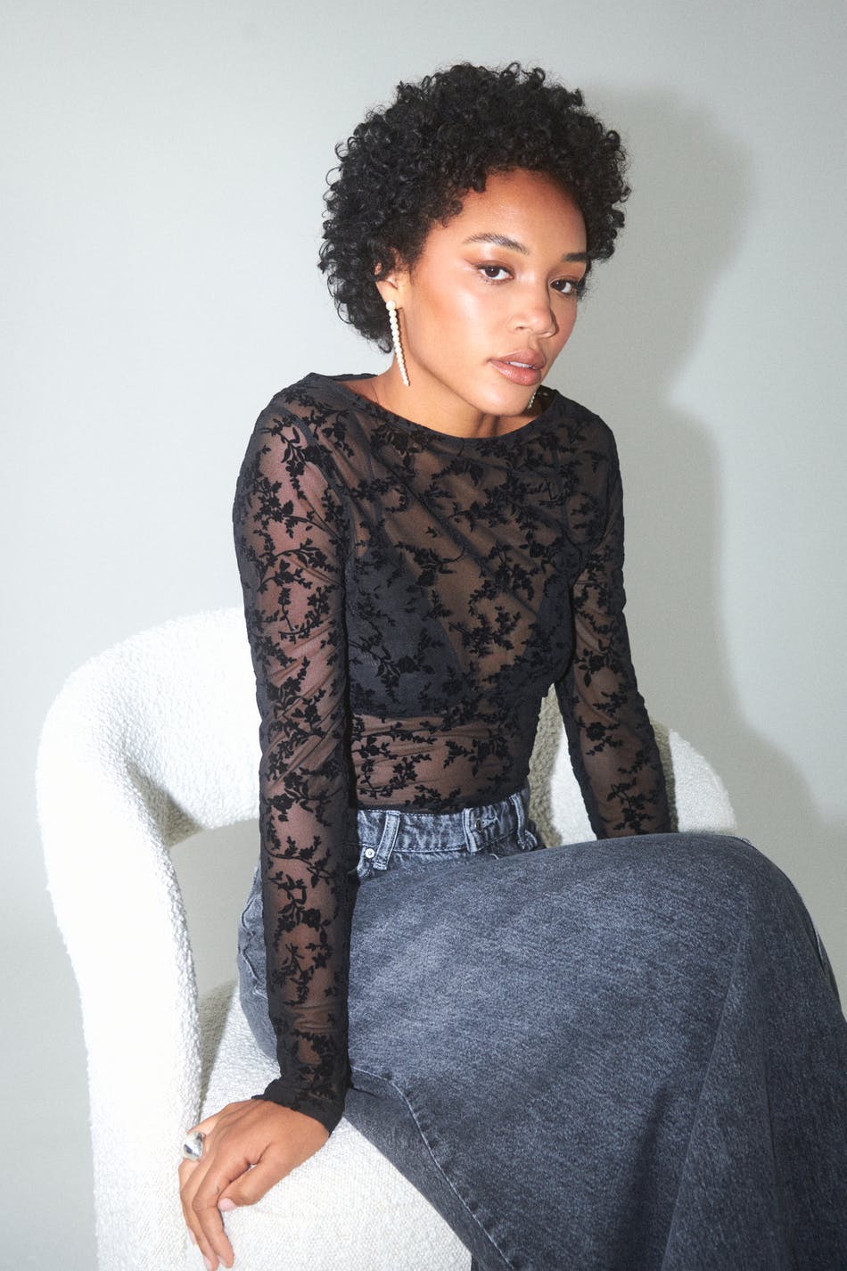Burnout boatneck top - Noir