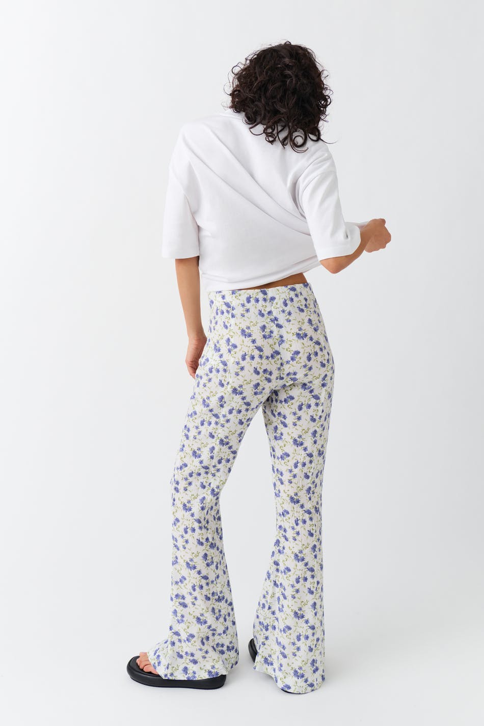 Flare trousers - Cornflower aop