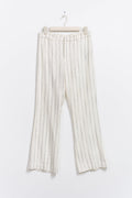 Texture linen blend trousers - White/stripe