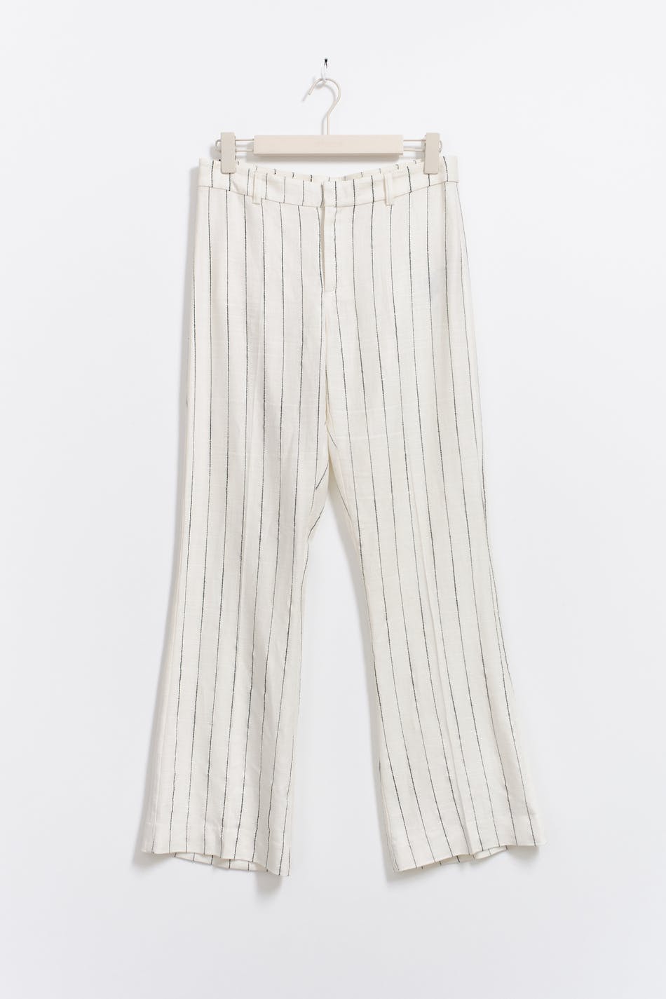 Texture linen blend trousers - White/stripe