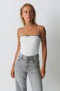 Bow strap singlet - Blanc cassé