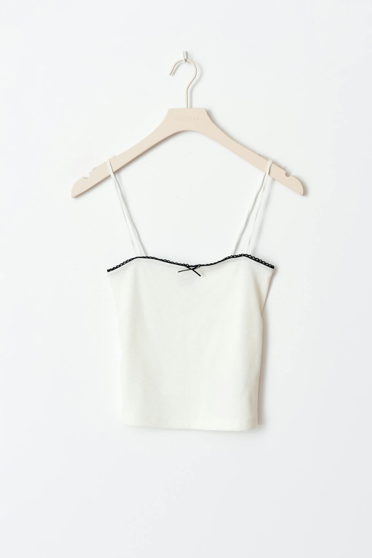 Bow strap singlet - Blanc cassé