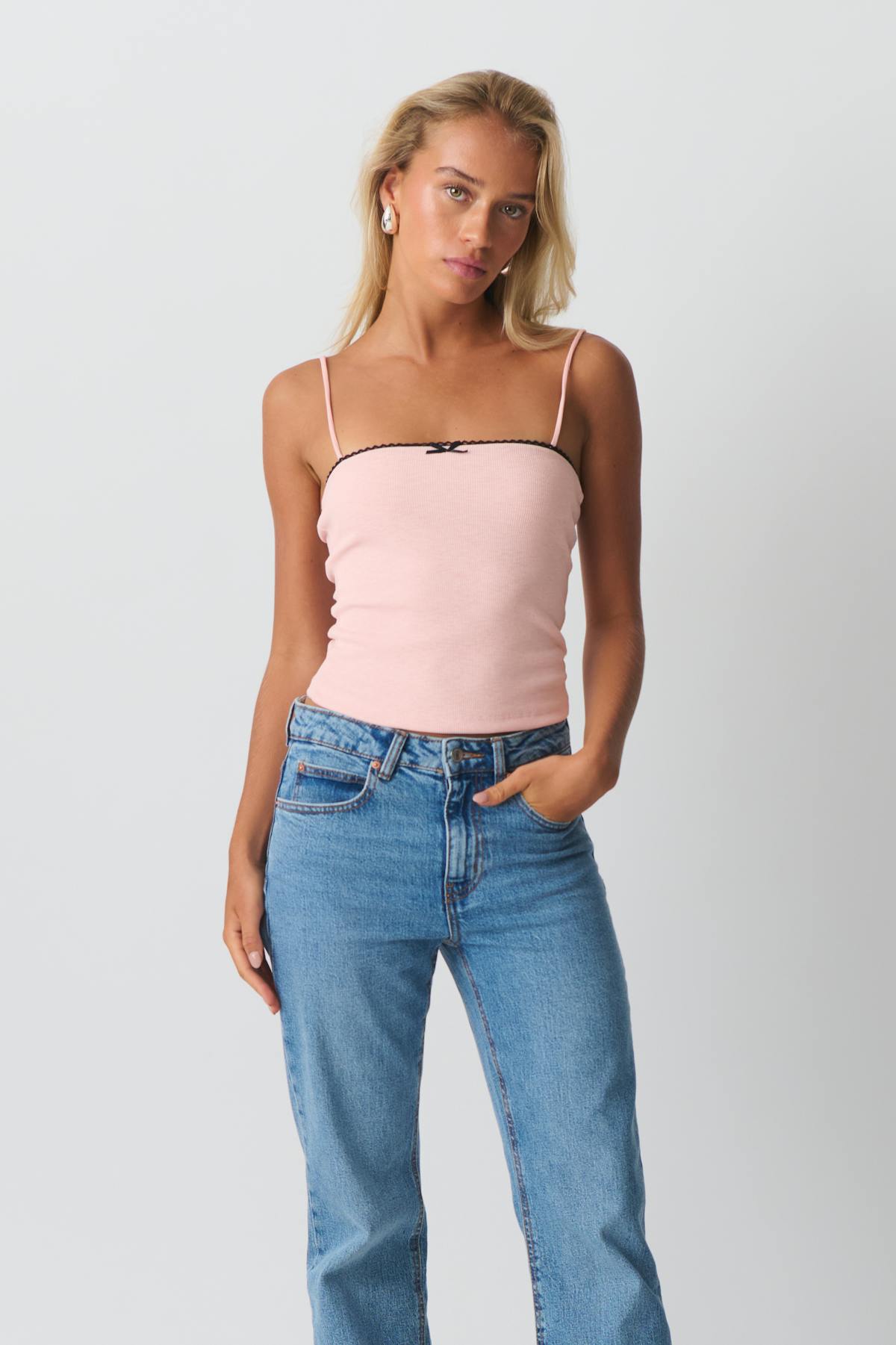 Bow strap singlet - Blanc cassé