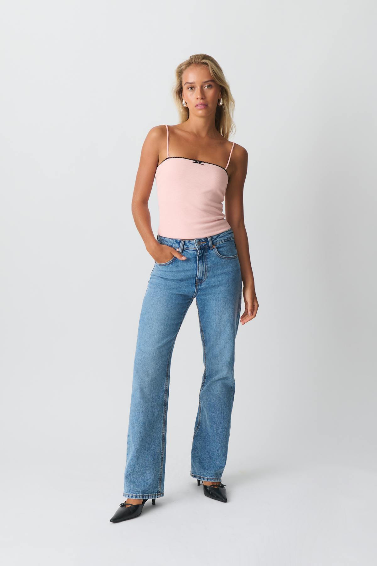 Bow strap singlet - Blanc cassé