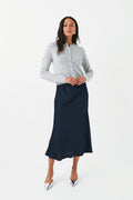 Satin midi skirt - Irish cream