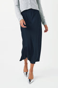 Satin midi skirt - Irish cream
