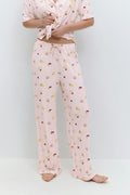 drawstring wide trousers - Ditsy aop