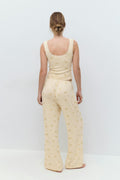 drawstring wide trousers - Flower aop