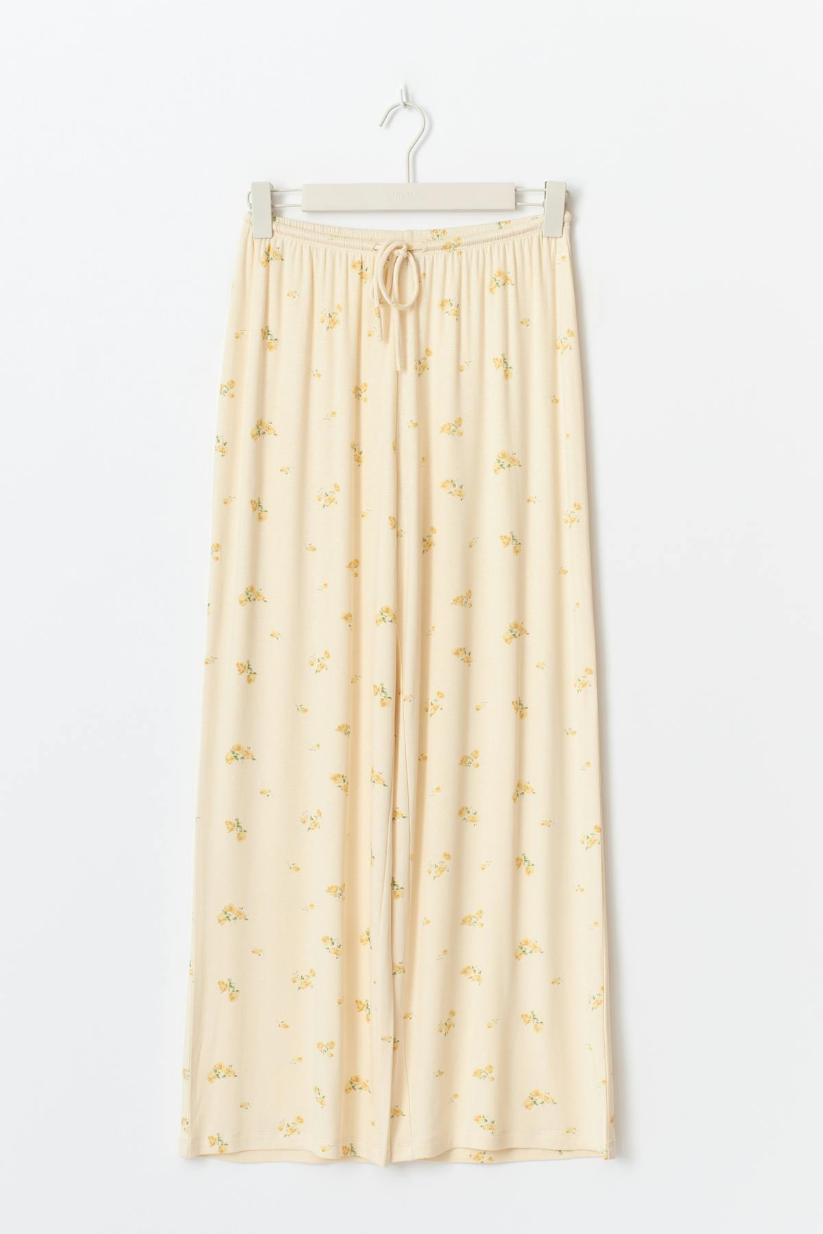 drawstring wide trousers - Flower aop