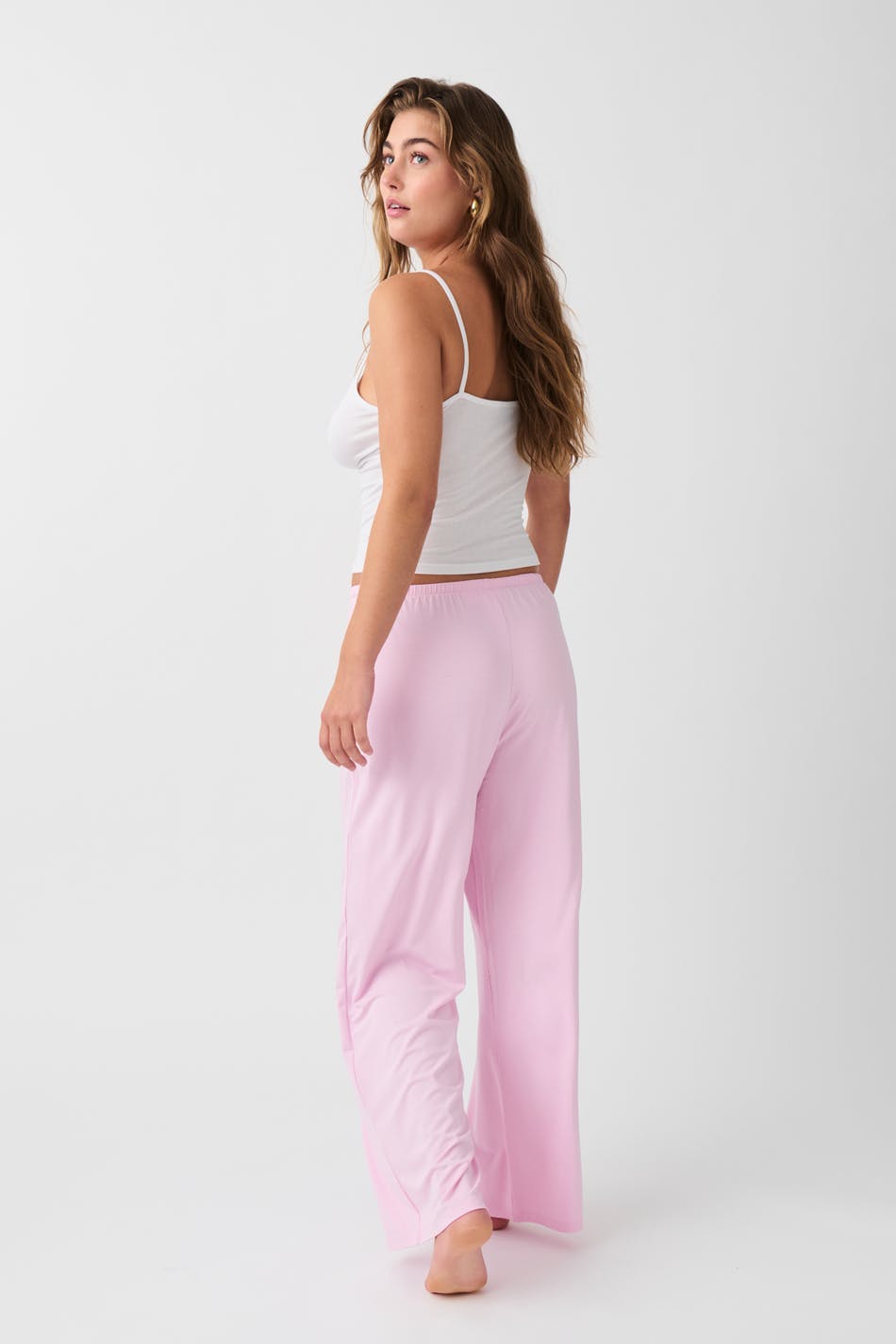 drawstring wide trousers - Rose