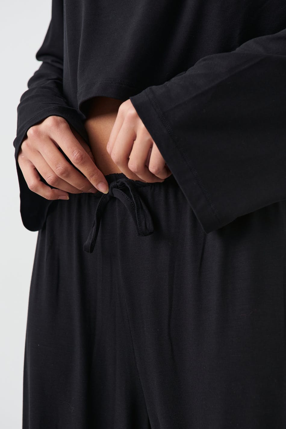 drawstring wide trousers - Noir