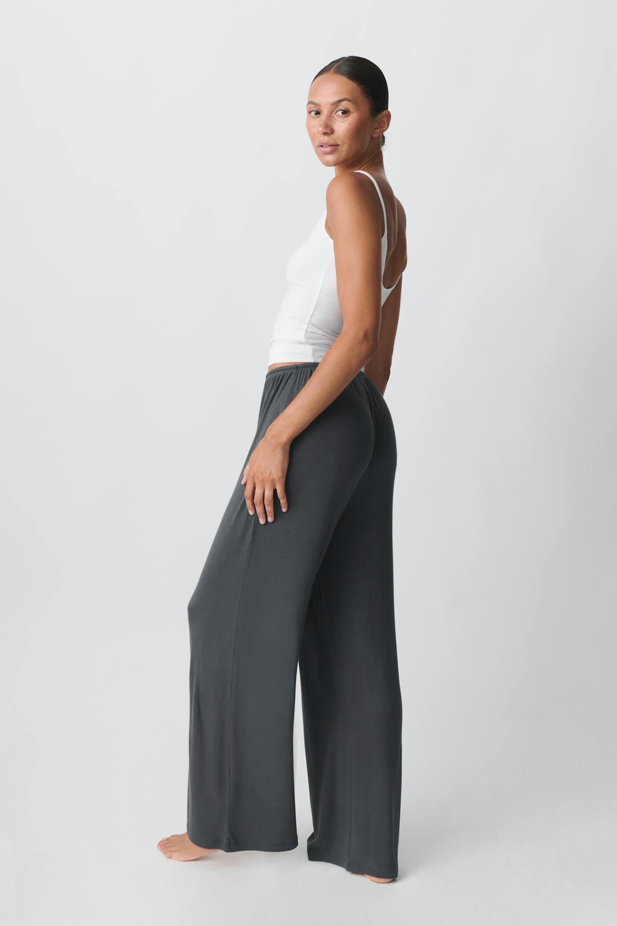 drawstring wide trousers - Rose