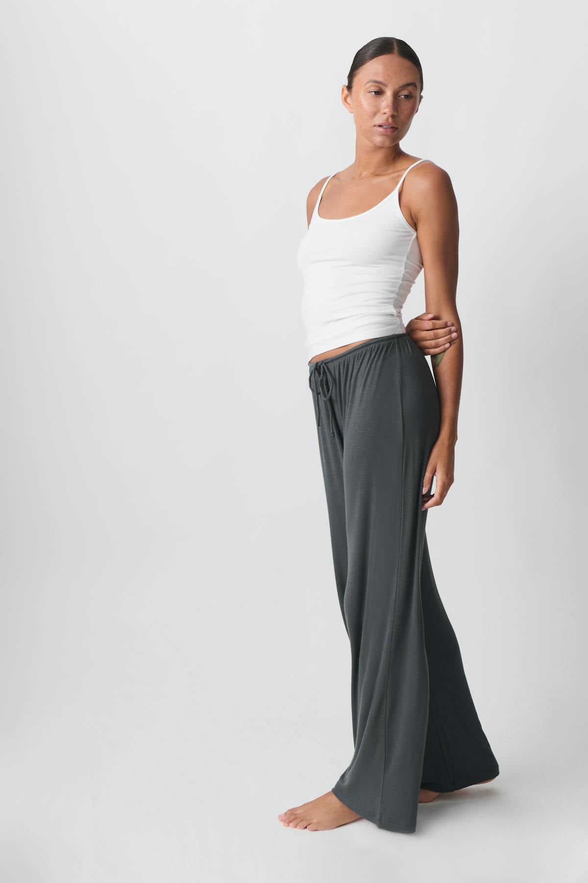 drawstring wide trousers - Rose