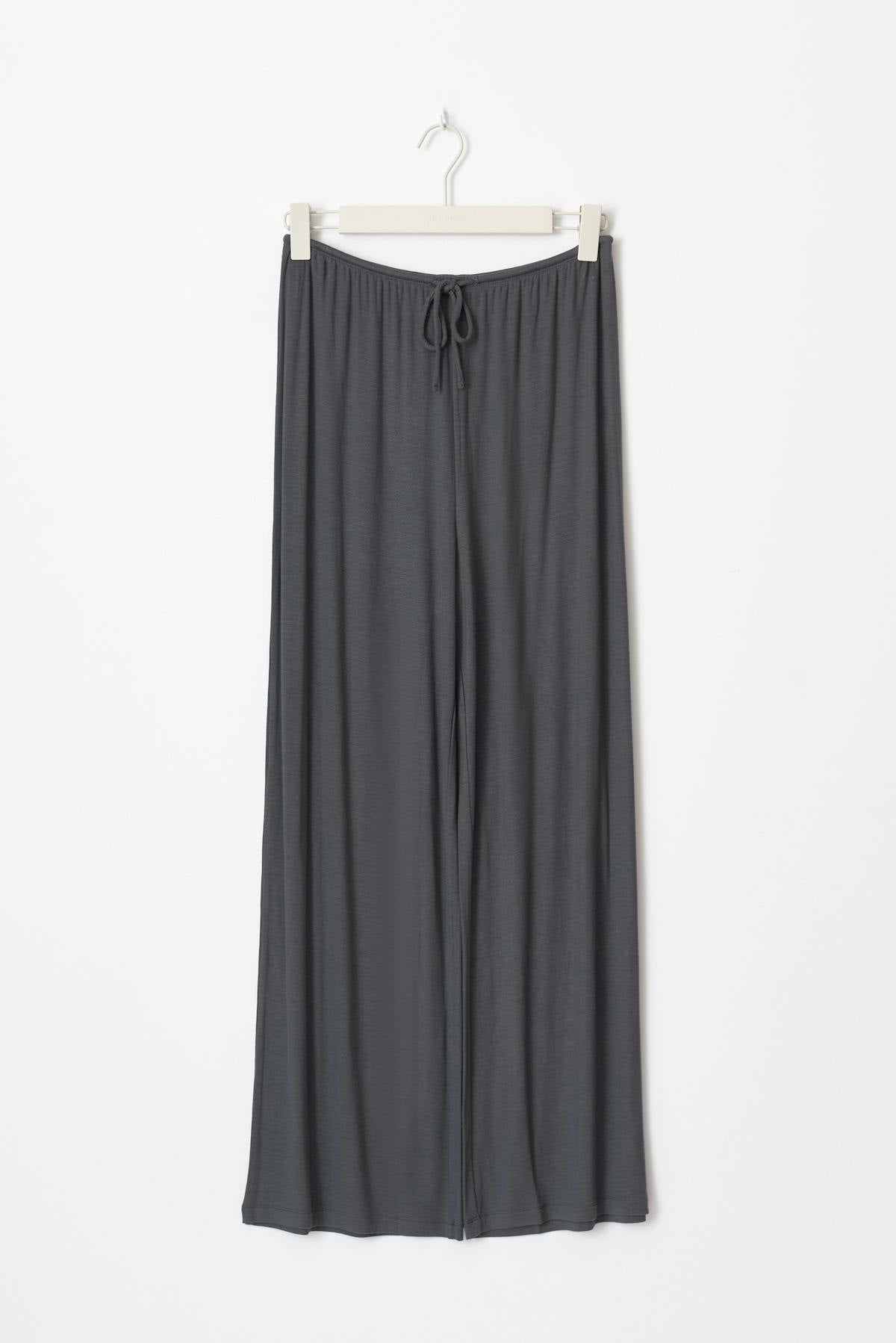 drawstring wide trousers - Gris anthracite