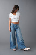 Slouchy wide jeans - Offblack