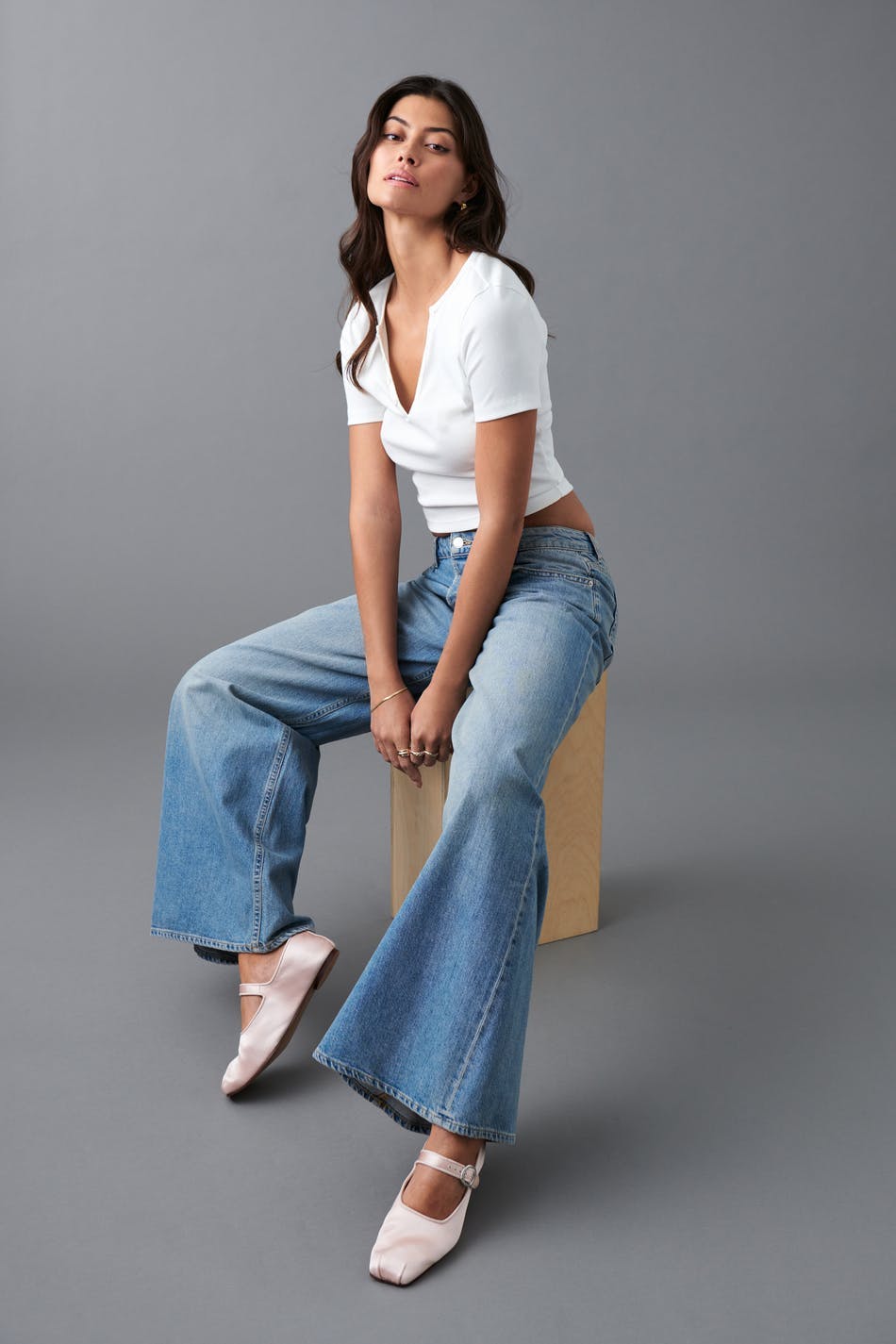 Slouchy wide jeans - Offblack