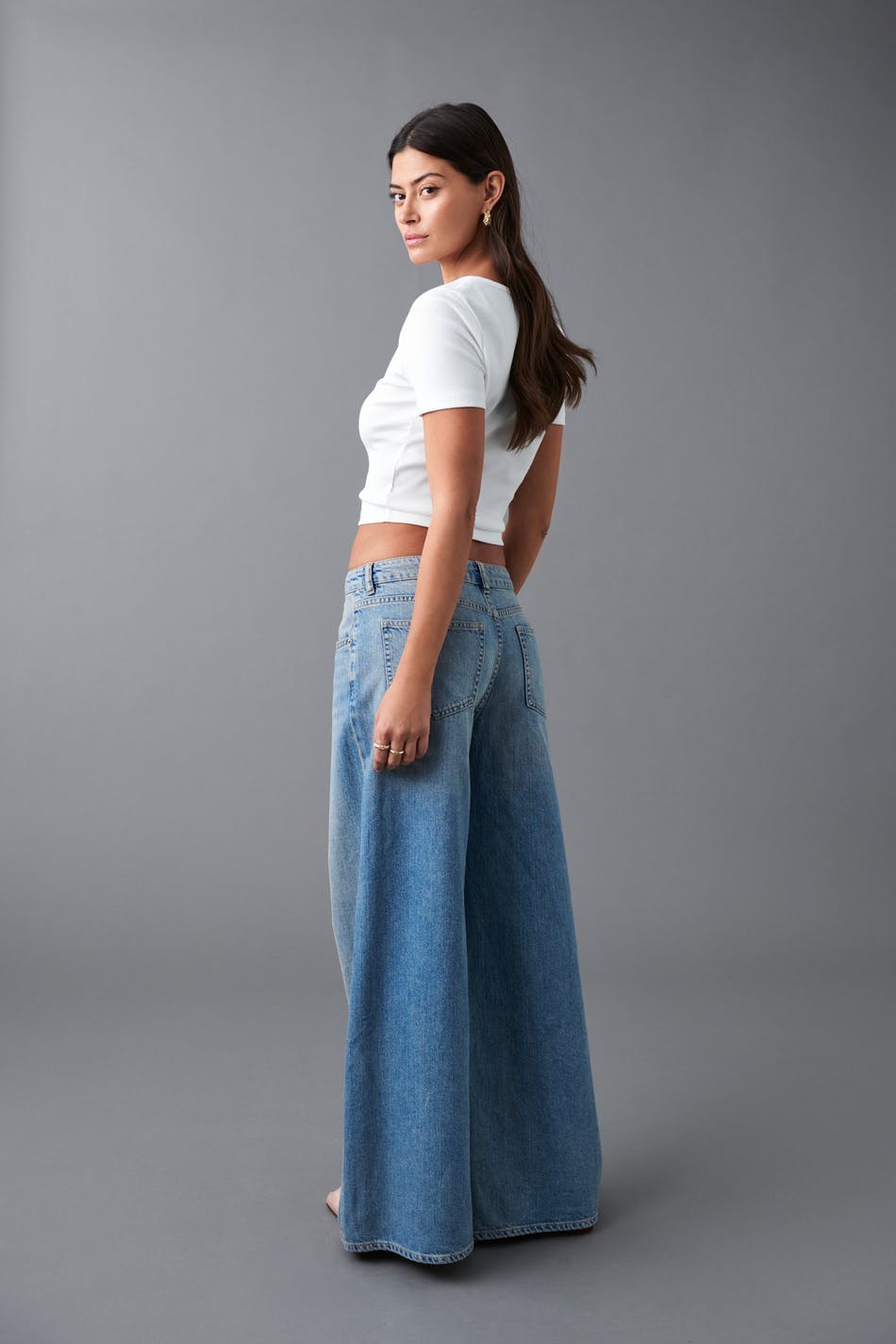 Slouchy wide jeans - Offblack