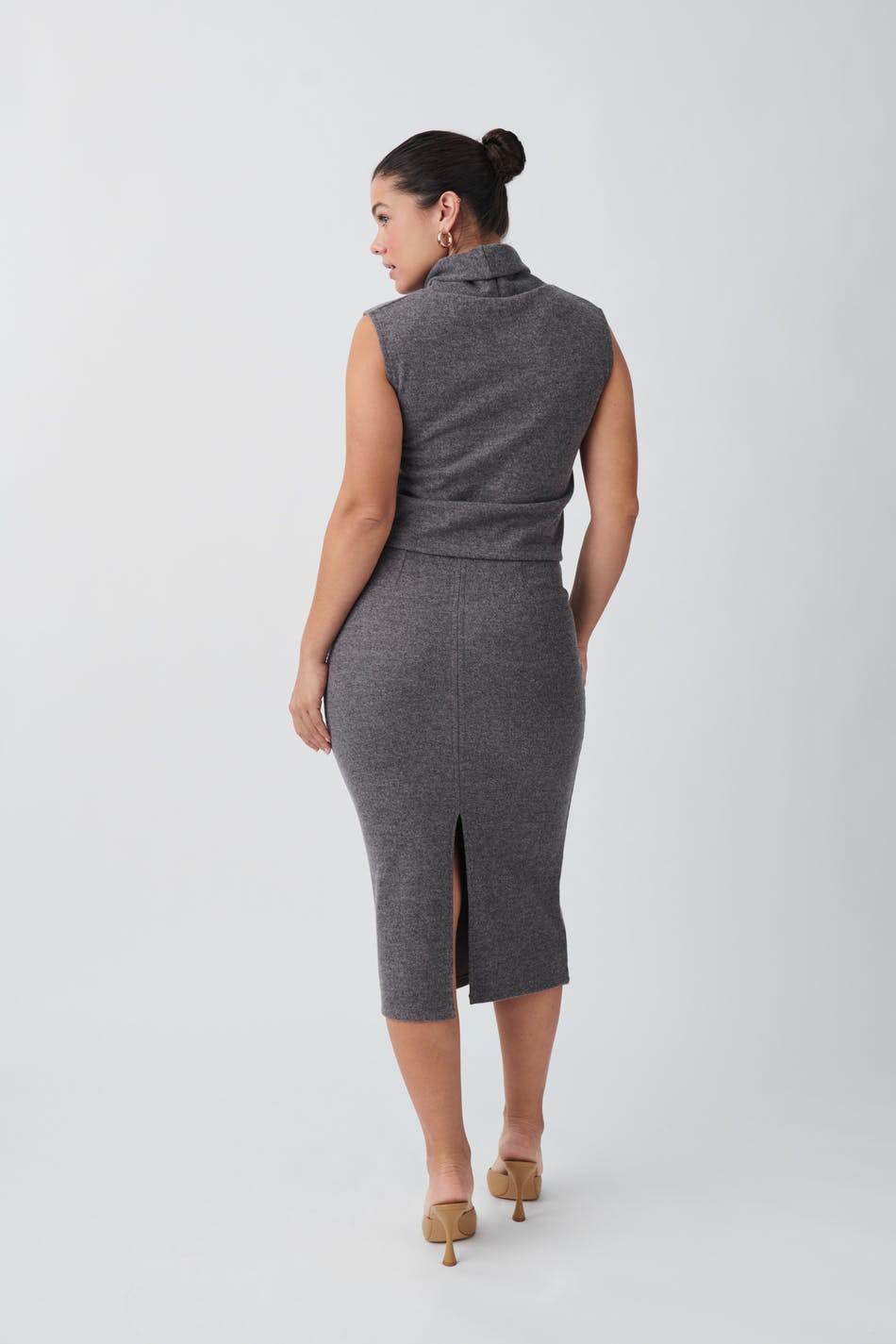 Soft skirt - Brown melange