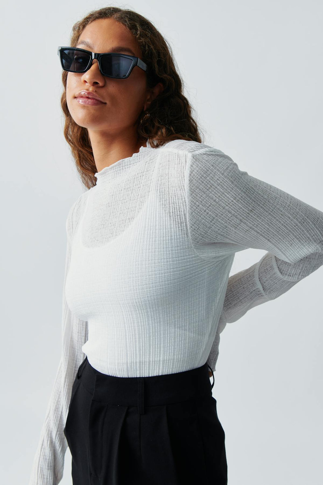 boatneck structure top - Blanc cassé