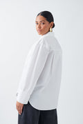 chunky poplin shirt - Blanc