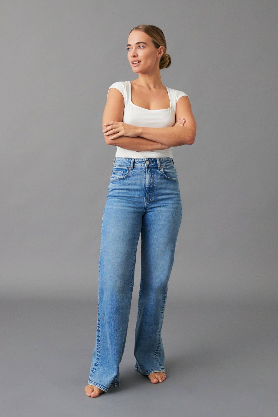 Comfy wide jeans - Offblack