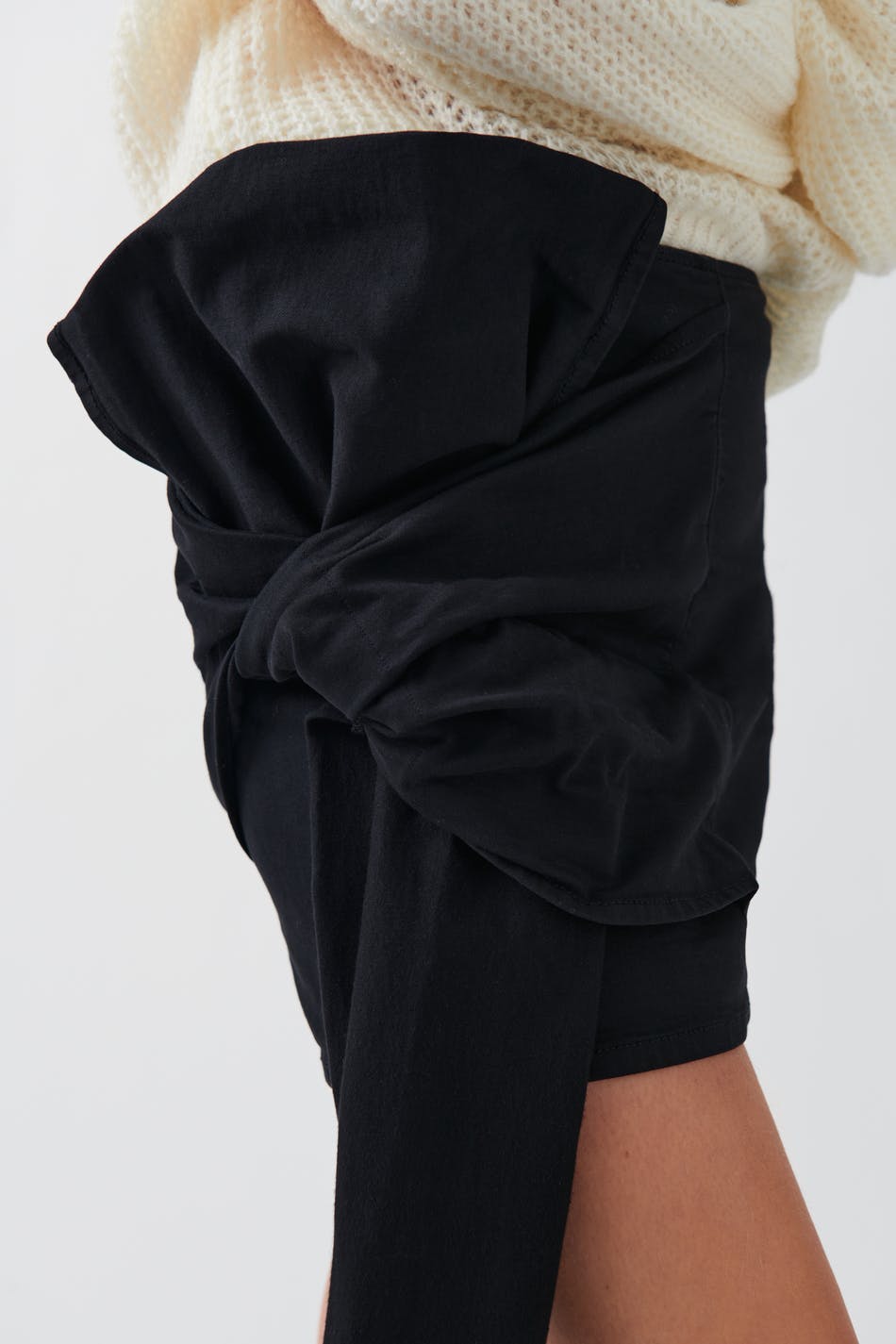 Bow denim skirt - Noir