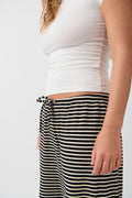 Striped soft trousers - Black/white str