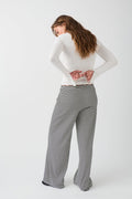 Striped soft trousers - Black/white str