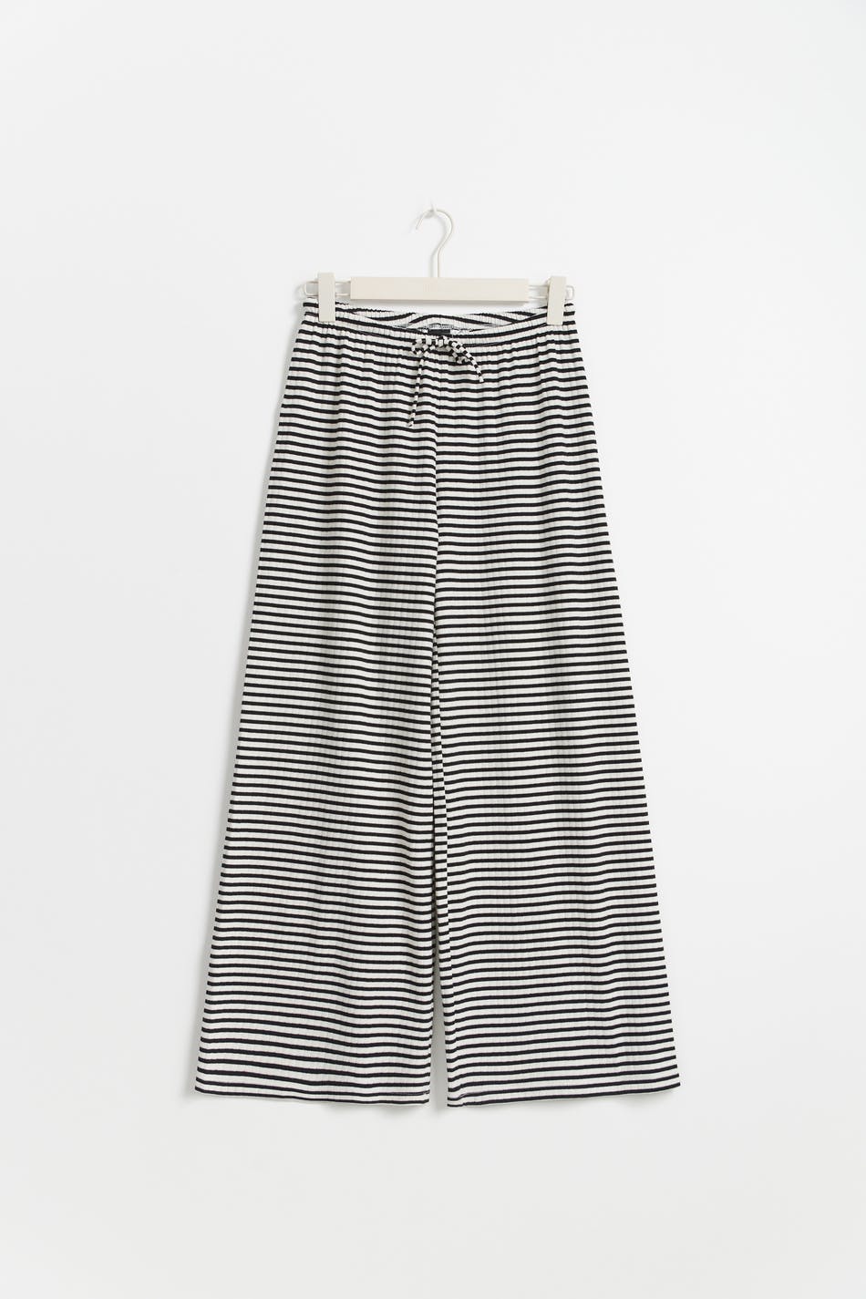 Striped soft trousers - White/black