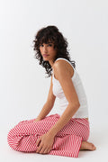 Striped soft trousers - White/black