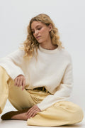 crew neck knitted sweater - Lt grey melange
