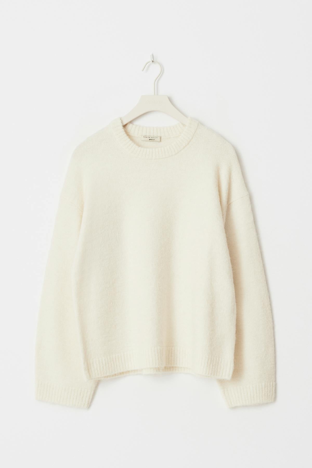 crew neck knitted sweater - Lt grey melange
