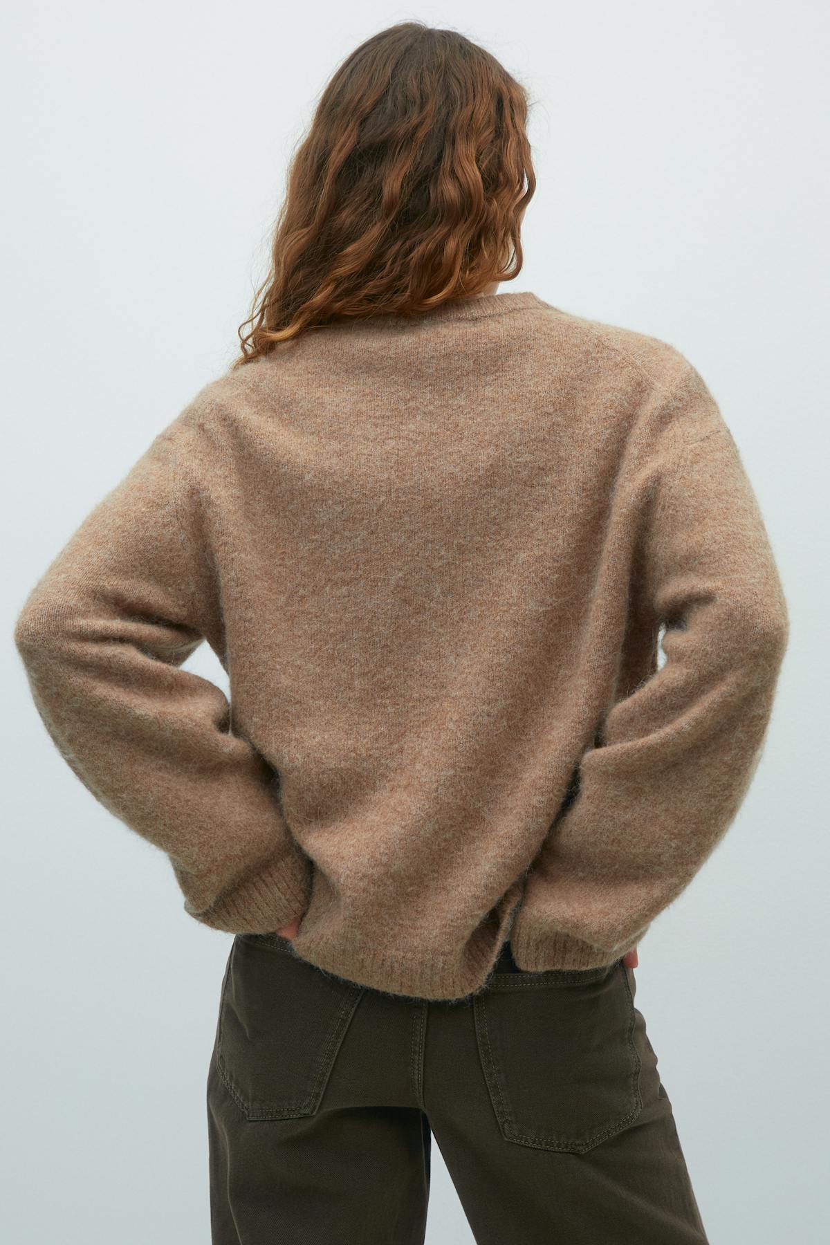 crew neck knitted sweater - Mid grey mel