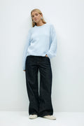 crew neck knitted sweater - Navy blazer