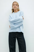 crew neck knitted sweater - Desert sage