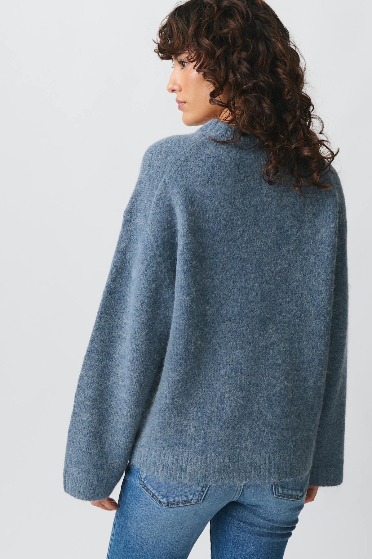 crew neck knitted sweater - Noir